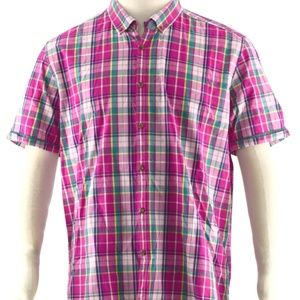 TED BAKER Plaid Short Sleeve PINAP Cotton M